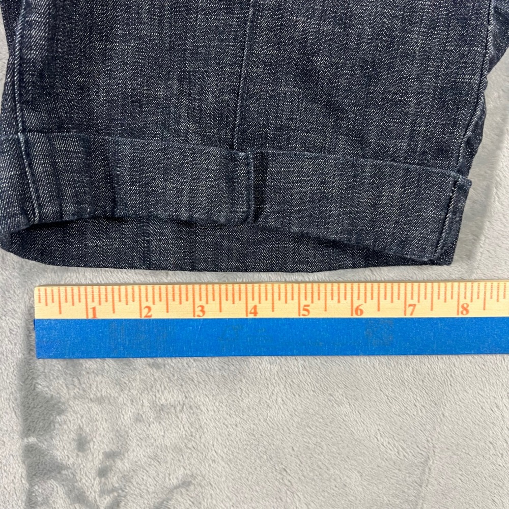 REFUGE PREMIUM Denim Shorts Womens Size 5 Dark Blue Low Rise Cuffed P861 - Picture 15 of 16